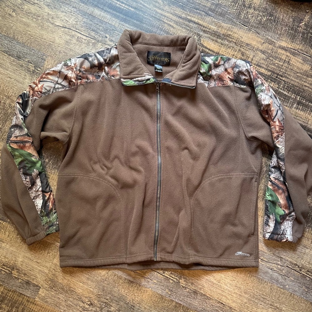 Lodge Outfitters Realtree Camo Fleece Zip Jacket XXL Brown Hunting